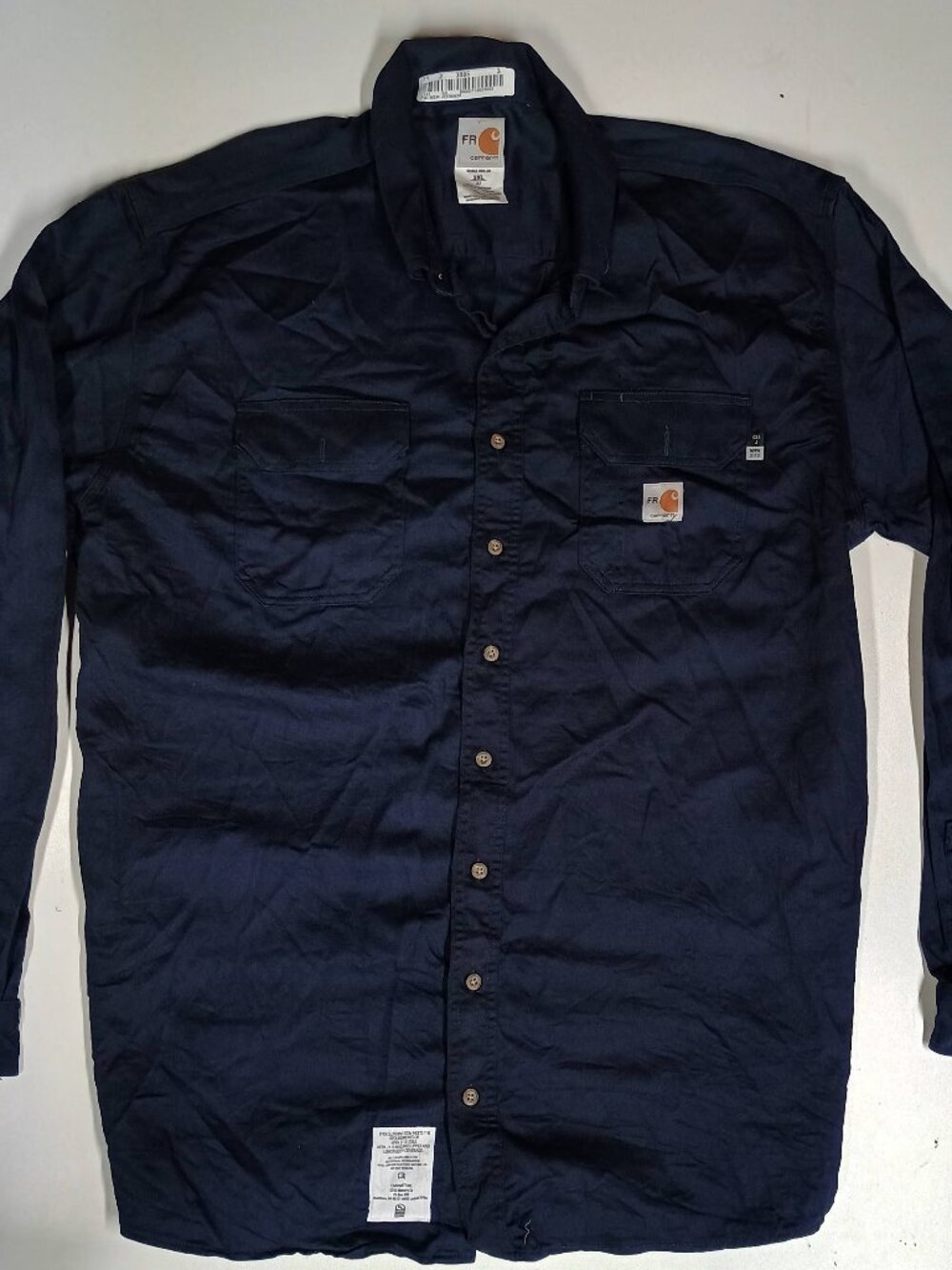 Carhartt FR Fire Resistant Shirt 2XL-Tall Long Sleeve Navy blue 294-20